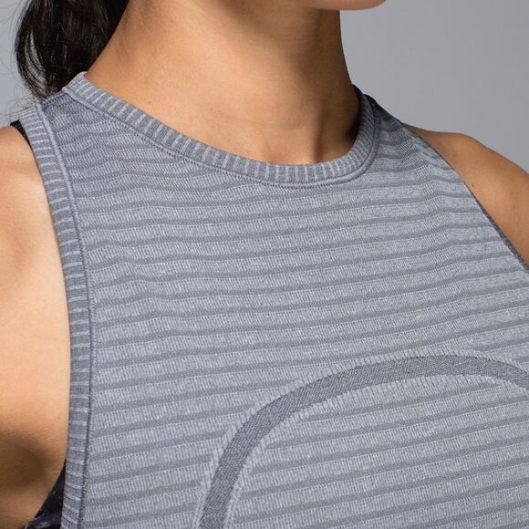 Lululemon Run: Swiftly Tech High-Neck Racerback Tank Top - Stripe Slate Size 4-6 - Picture 5 of 16